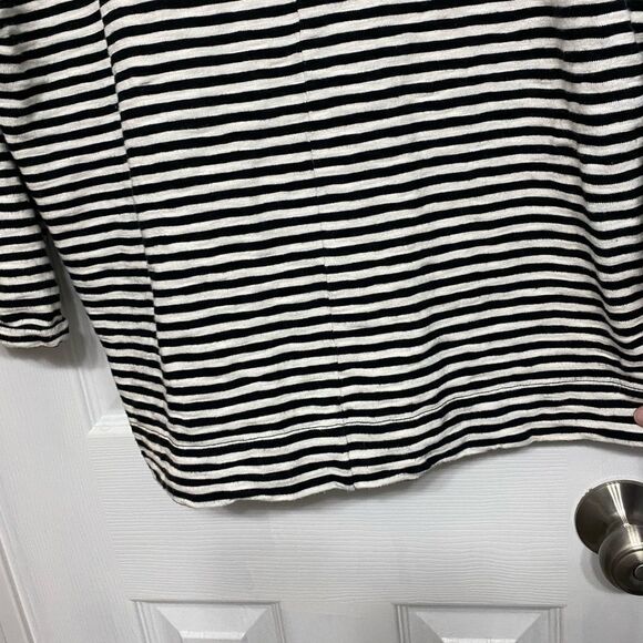 Madewell Black And White Striped Side Button Shirt Small - Picture 8 of 10